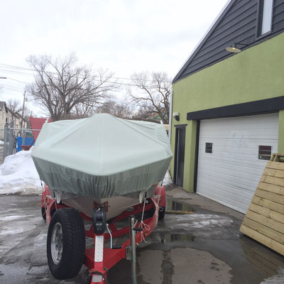 boat cover front view